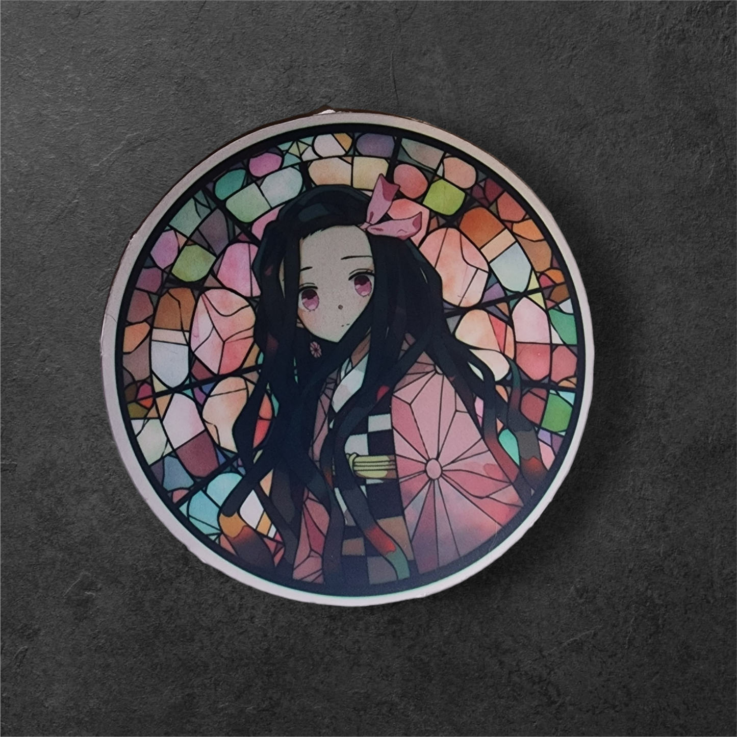 Anime stained glass clear window stickers