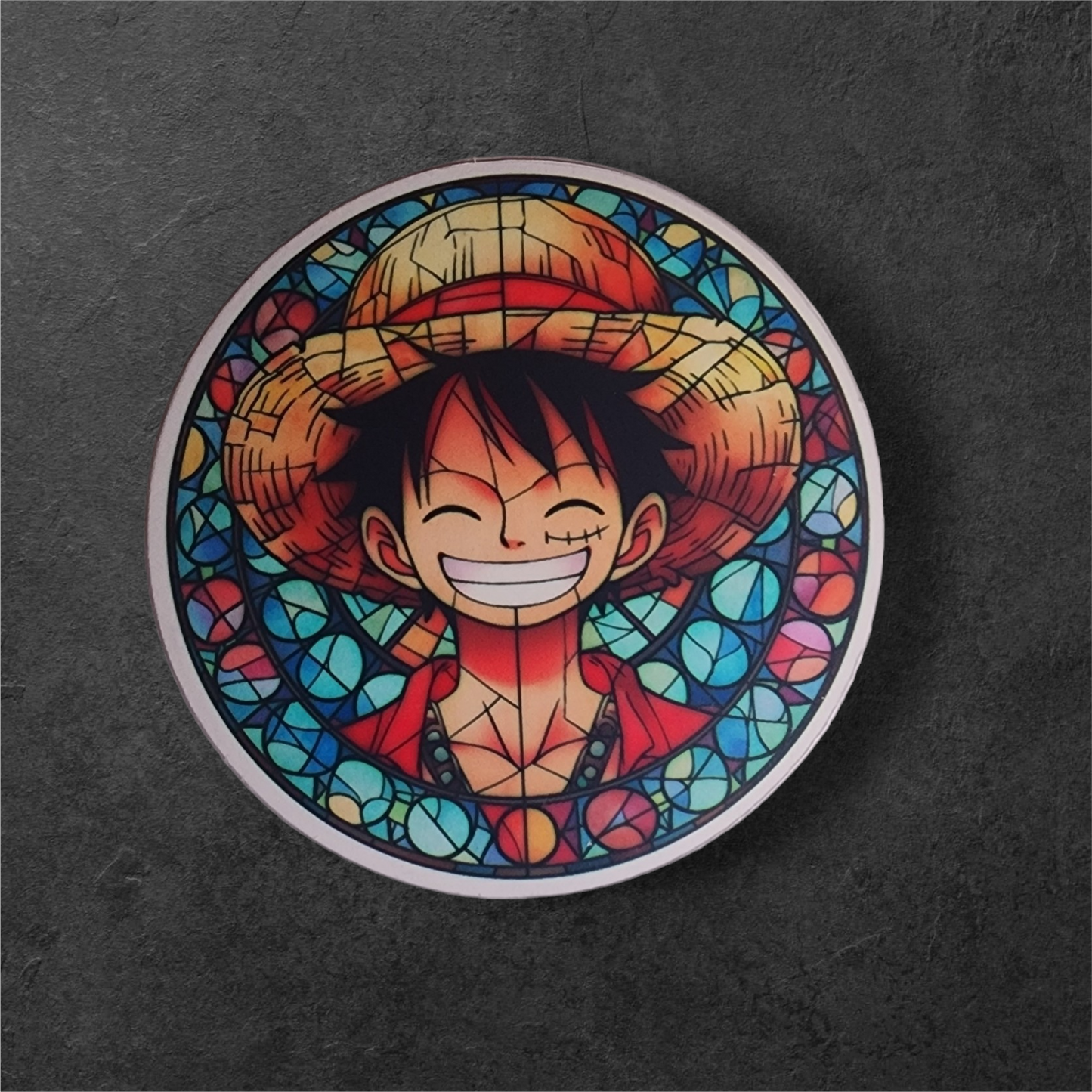 Anime stained glass clear window stickers