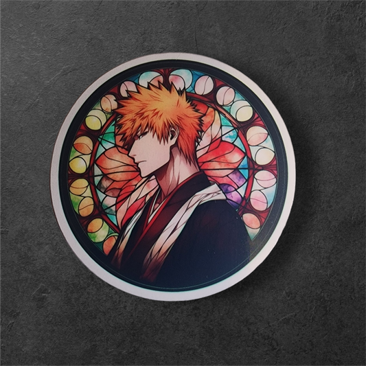 Anime stained glass clear window stickers